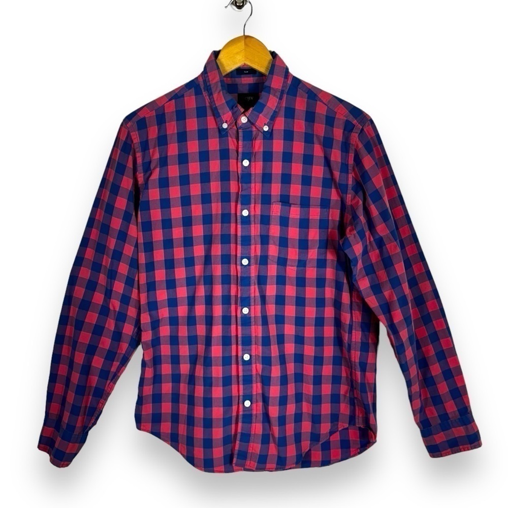 4 for $40 SALE!J Crew Factory Slim Button Down Shirt, Pink/Blue Gingham, Size M